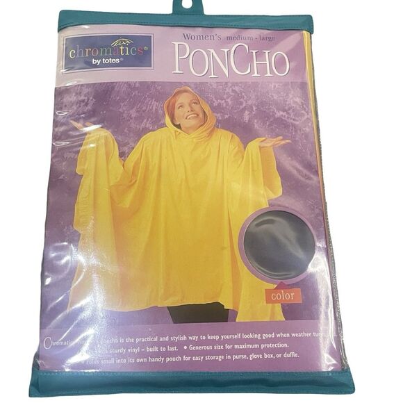 Totes Rain Poncho Adult Size Medium/Large Navy Blue Chromatics New in Package - Picture 1 of 8